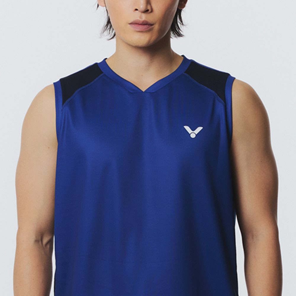 빅터 2026SS VT26BGW100M 스톰라인 네이비 반팔 남성 경기티셔츠 - 상세 이미지 5