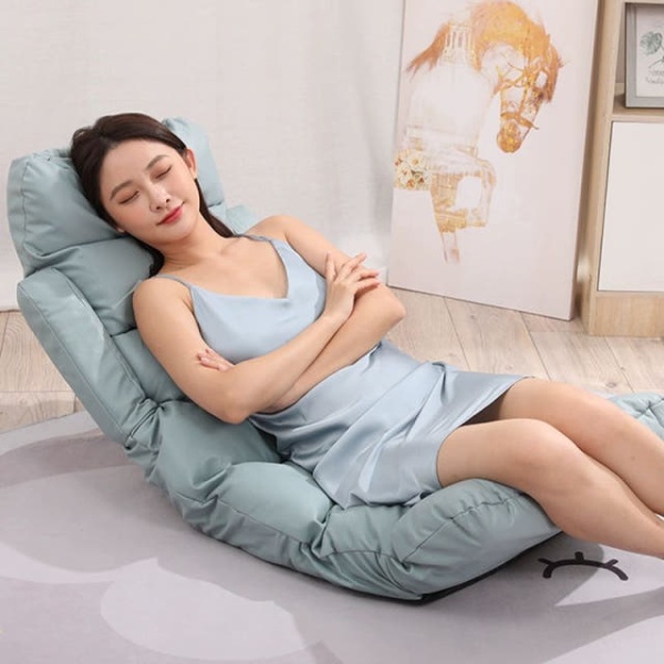 프리미엄 접이식 수유의자 침대 겸용 휴식 좌식 쿠션 체어 스탠다드 허리조절 그레이 팔걸이 접이식 베개포함 - 상세 이미지 3