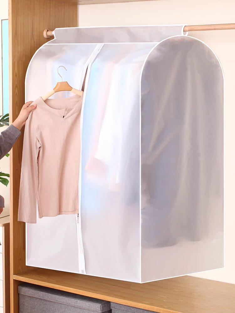 부직포 행거 가리개 수납가능 반투명 옷보관 옷걸이 덮개 두꺼운 중간 높이90너비50깊이60 - 상세 이미지 2