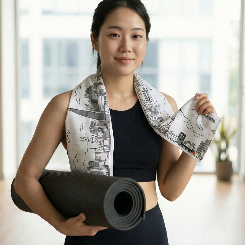 알록 극세사 스포츠 타월 20 x 110cm 47g, 서울 코리아, 1장 - 상세 이미지 4