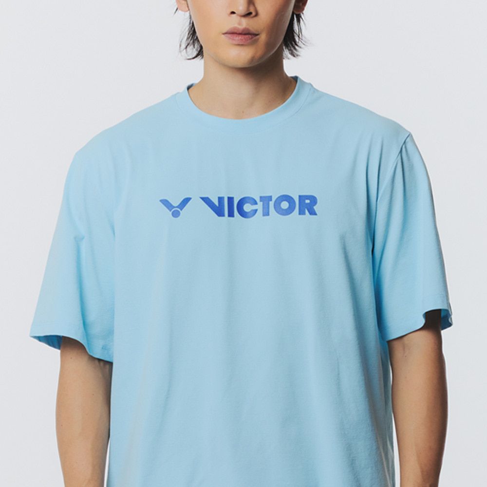 빅터 2026SS VT26ATO201U 스포티 스카이 블루 반팔 남여공용 오버핏 티셔츠 - 상세 이미지 5