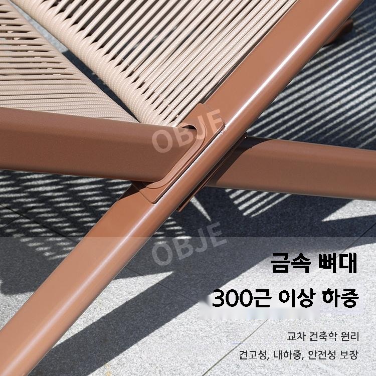 침대형 썬베드 접이식 수영장 야외용 리클라이너 테라스 비치 선베드 - 상세 이미지 3
