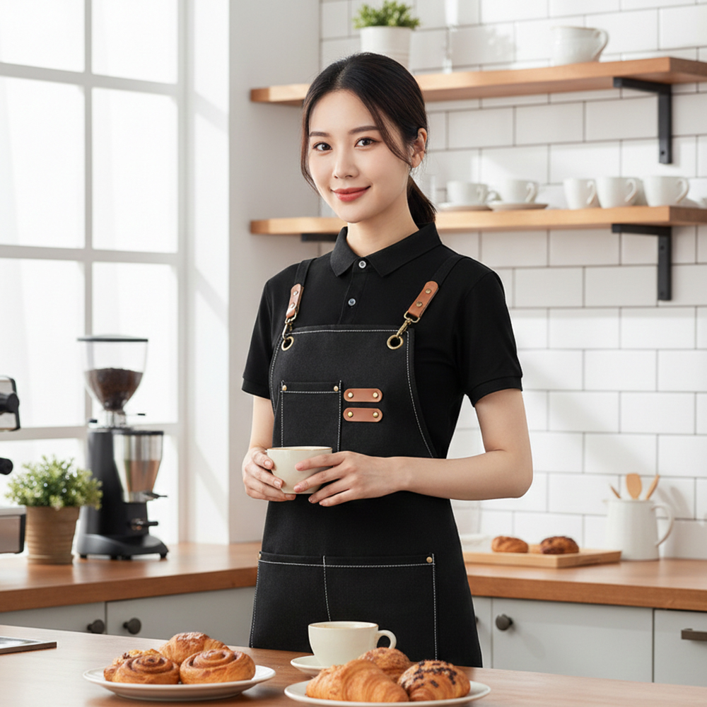 필굿리빙 주방 앞치마 방수 카페 미용실 바리스타 예쁜 식당 미술 남자 캔버스 - 상세 이미지 2