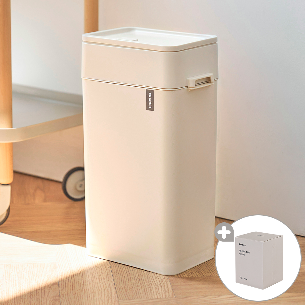 프랑코 모노스탠드 냄새차단 기저귀 종량제 거실 주방 휴지통 20L(비닐봉투 50매포함) 제품 이미지