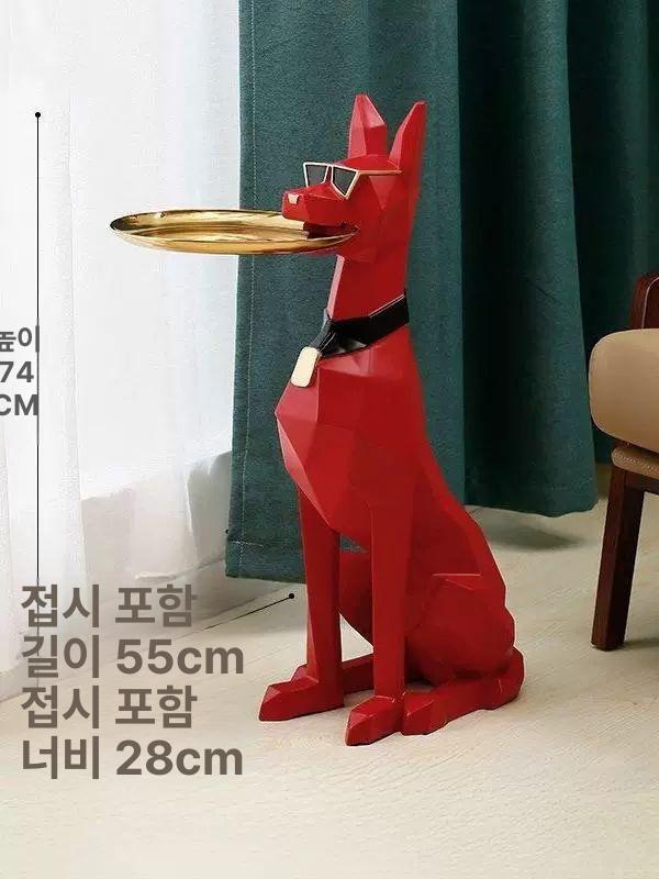 사이드테이블 인테리어 협탁 도베르만 골드 젠틀맨독 초대형 블랙 102cm - 상세 이미지 3