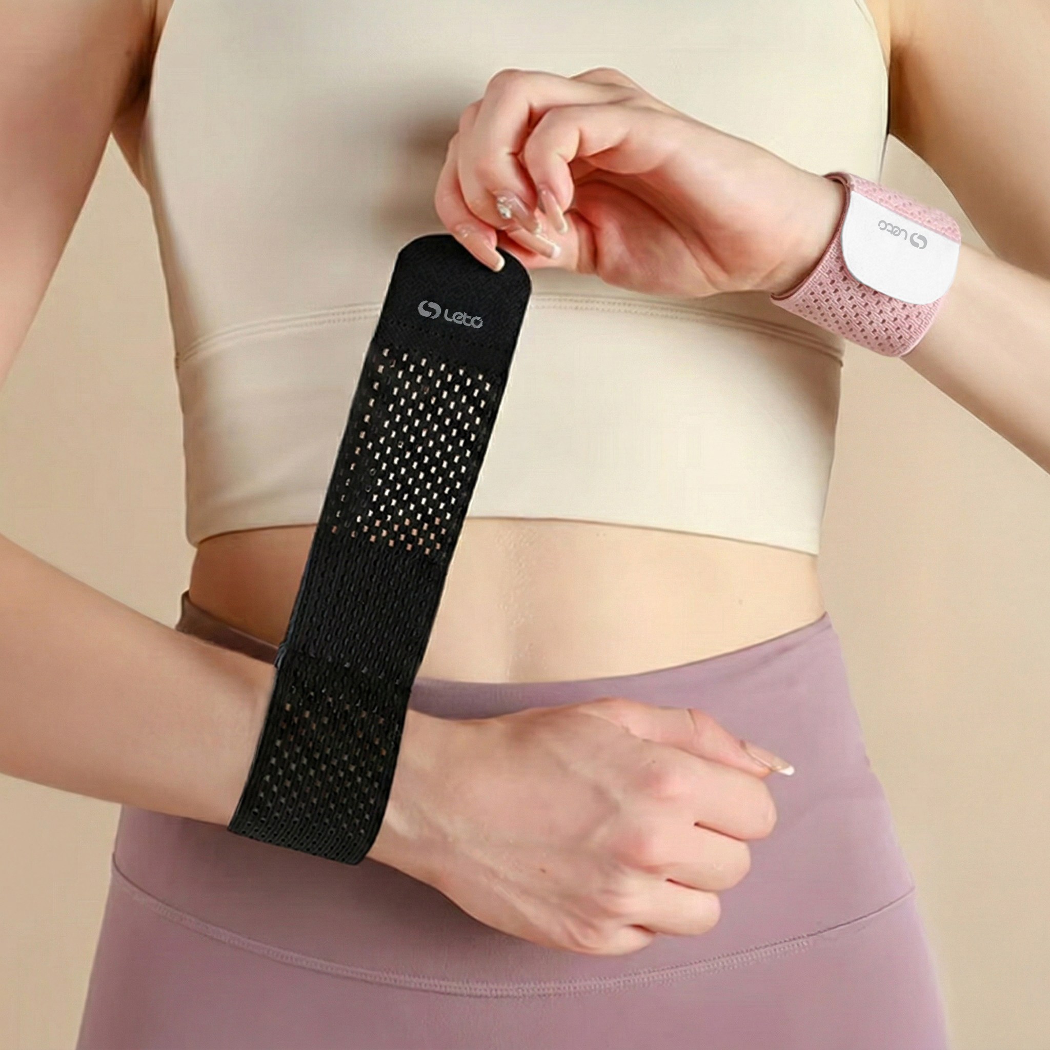 레토 슬림핏 손목보호대 헬스 팔목 얇은 아대 밴드 - 상품 이미지