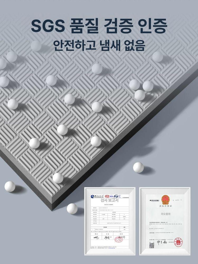 러닝머신 매트 방음 실내자전거 스피닝 전용 충격흡수 및 초두꺼운 일체형 블랙그레이 160 70x5cm - 상세 이미지 2