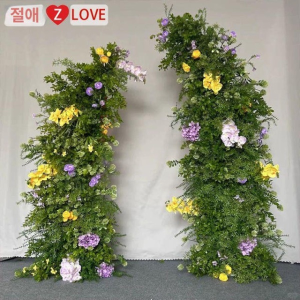 럭셔리 웨딩아치 대형 플라워아치 포토존 결혼식 나뭇가지 선반 그린 소뿔 아치 철제 지지대 포함 - 상세 이미지 5