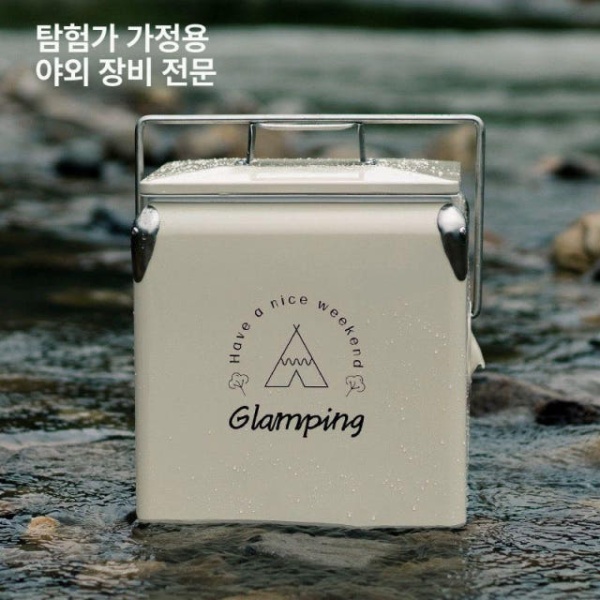 프리미엄 레트로감성 대형 보온 아이스박스 13L 감성디자인 신상 특가 기본형 탐험가 손잡이 - 상세 이미지 2