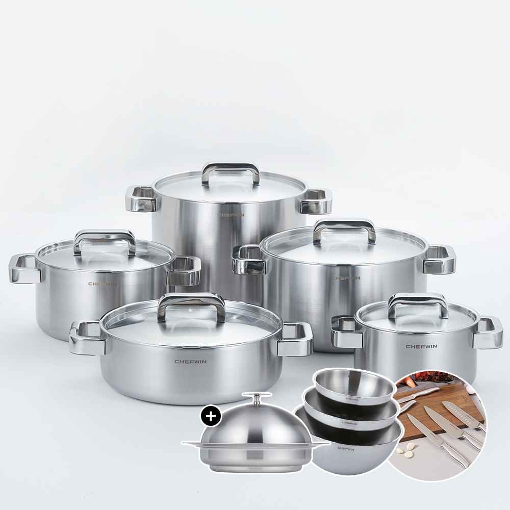 쉐프윈 316 통5중 스텐 냄비세트 5종 제품 이미지