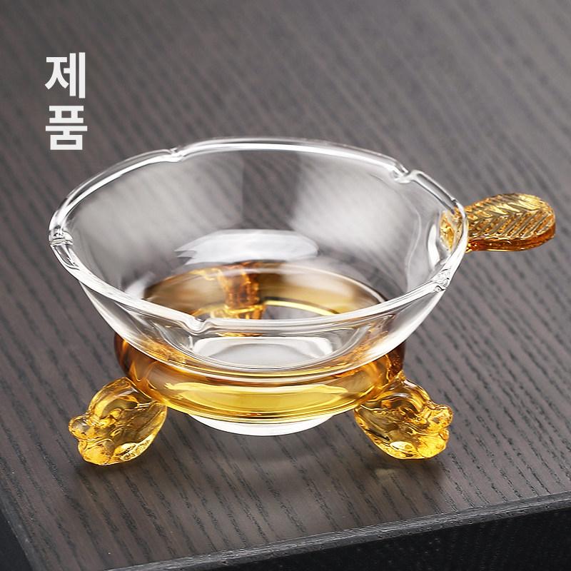 차 거름망 티 스트레이너 보이차 홍차 스텐차망 인퓨저 옐로우리프 필터+스몰 드래곤 코스터 - 상세 이미지 3