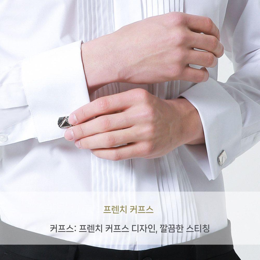 턱시도셔츠 남성 와이셔츠 흰색 빅사이즈 드레스셔츠 여성 코디 셀러 - 상세 이미지 4