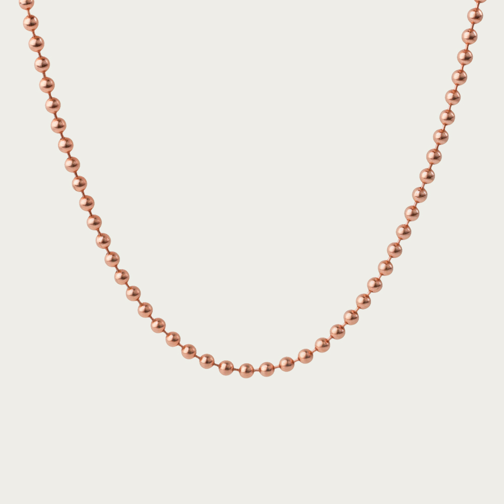 14K 18K 2.5mm 베이직 군번줄 볼 체인 목걸이 데일리 커플 남녀공용 - 상품 이미지