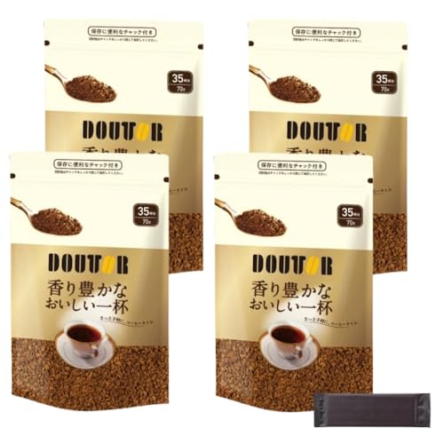 도토루커피 인스턴트 커피 향기로운 맛있는한잔 리필 70g 4개 세트 물티슈 포함