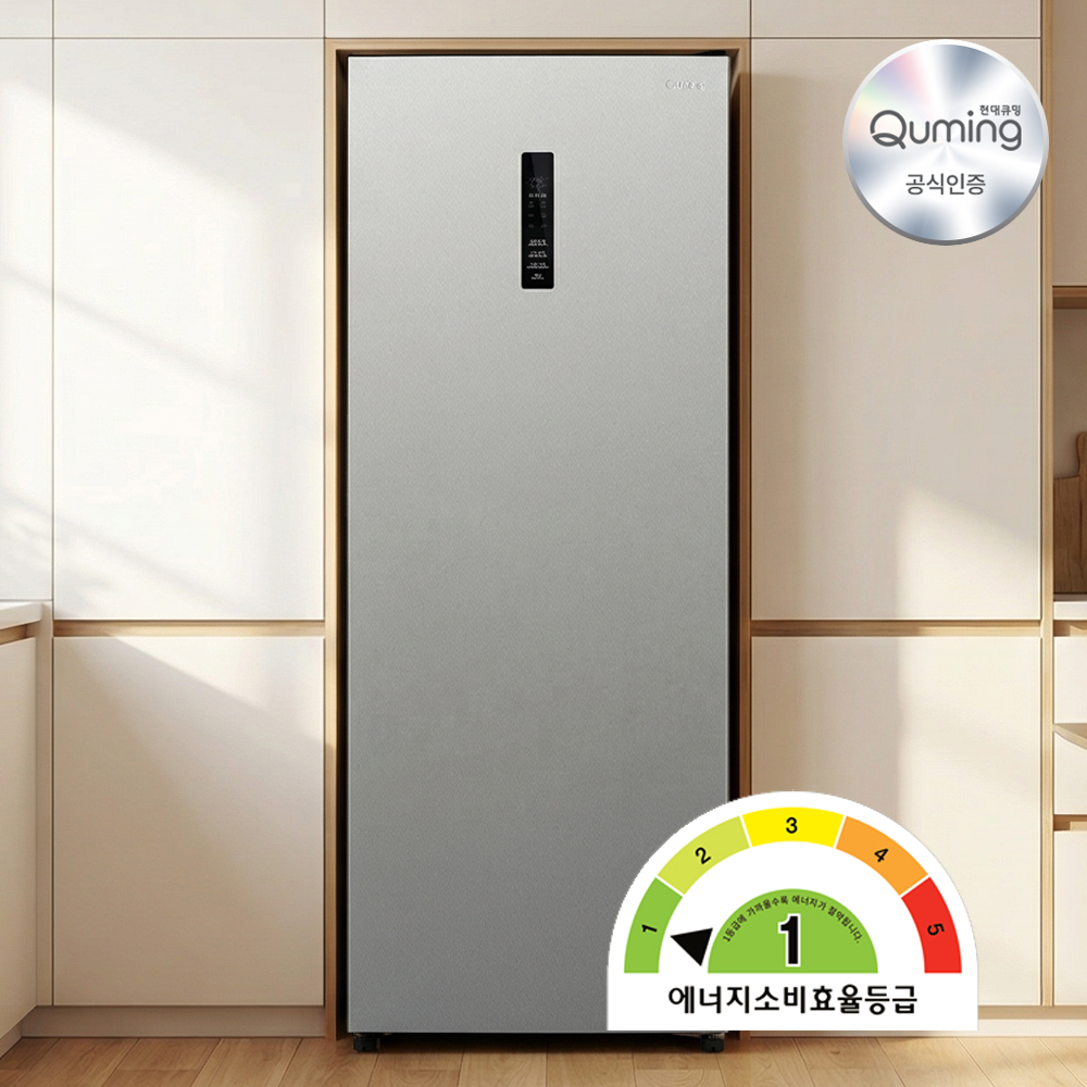 현대큐밍 1등급 스탠드형 김치냉장고 168리터 1도어  KAE116TSME18 메탈실버
