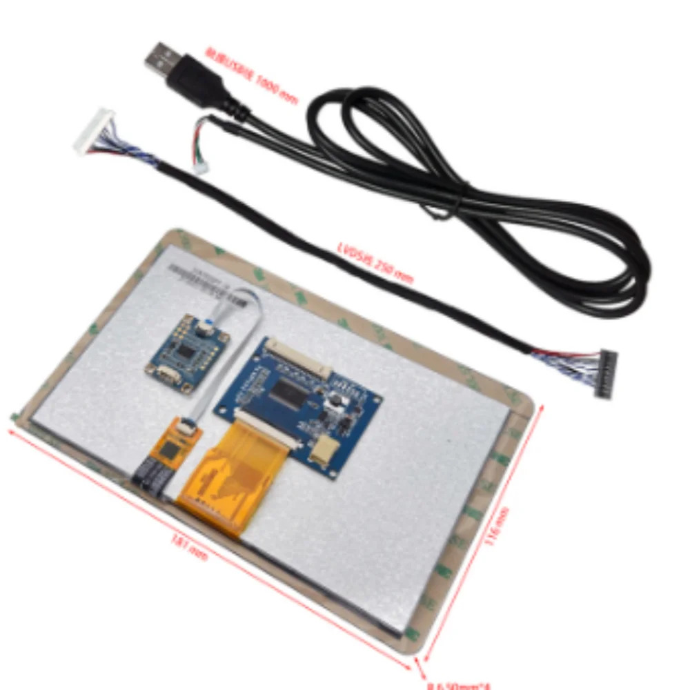 7인치 LVDS 인터페이스 1024x600 LCD 화면 169 USB 외부 커버 용량성 터치 스크린 디스플레이
