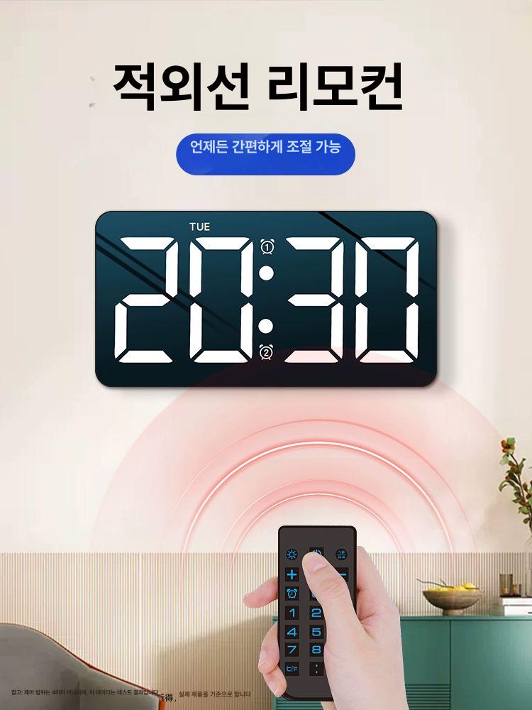 대형 숫자 led 탁상 시계 고화질 디지털 전자 벽걸이 사무실 데스크탑 표준판 달력 - 상세 이미지 3