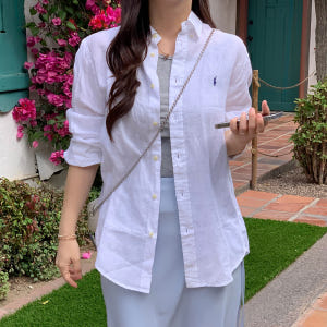 폴로 린넨 셔츠 여성 랄프로렌 여름 남방 착용 후기 | 사이즈/핏 총정리 - 상품 이미지 3