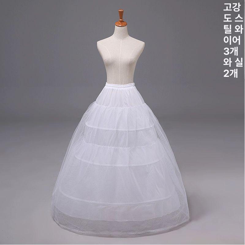 스커트 여성 드레스 레이스 패치코트 단일 볼륨 패티코트 화이트 4 스틸 1 실크 - 상세 이미지 4