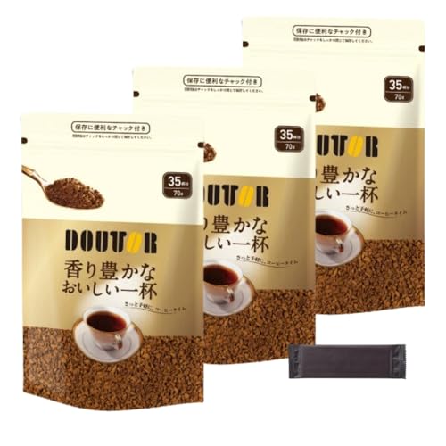 도토루커피 인스턴트 커피 향기로운 맛있는한잔 리필 70g 3개 세트 물티슈 포함