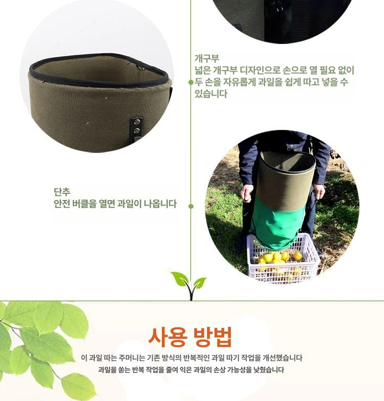 과일 수확 가방 바스켓 바구니 옥수수 대추 과일따기 텃밭 농장 농산물 과수원 - 상세 이미지 5