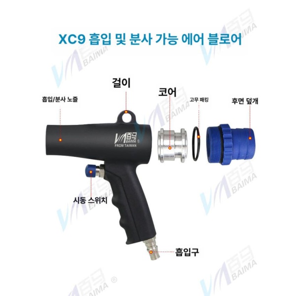 최강 파워건 고압 에어 청소건 공업용 스탠다드 먼지제거 튜브 010K 플라스틱 - 상세 이미지 4