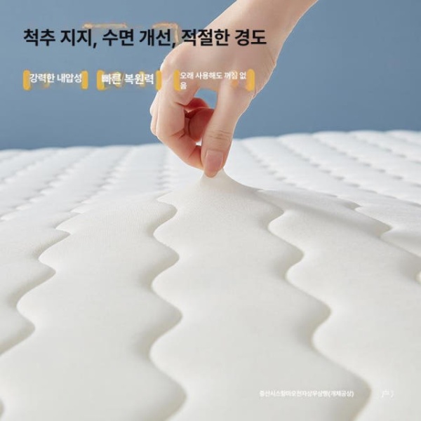 프리미엄 메모리폼 라텍스 침대 토퍼 싱글 학생용 바닥 숙소용 두꺼운 5.5cm 큐트래빗그레이 80x190cm 학생 기숙사 - 상세 이미지 5