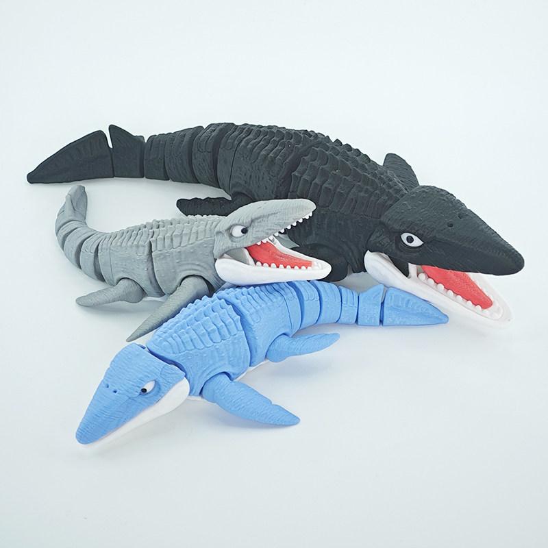 3D 프린팅 인테리어 어항 꾸미기 움직이는 바다 공룡 악어 고래 장난감피규어 골드 34cm - 상세 이미지 2