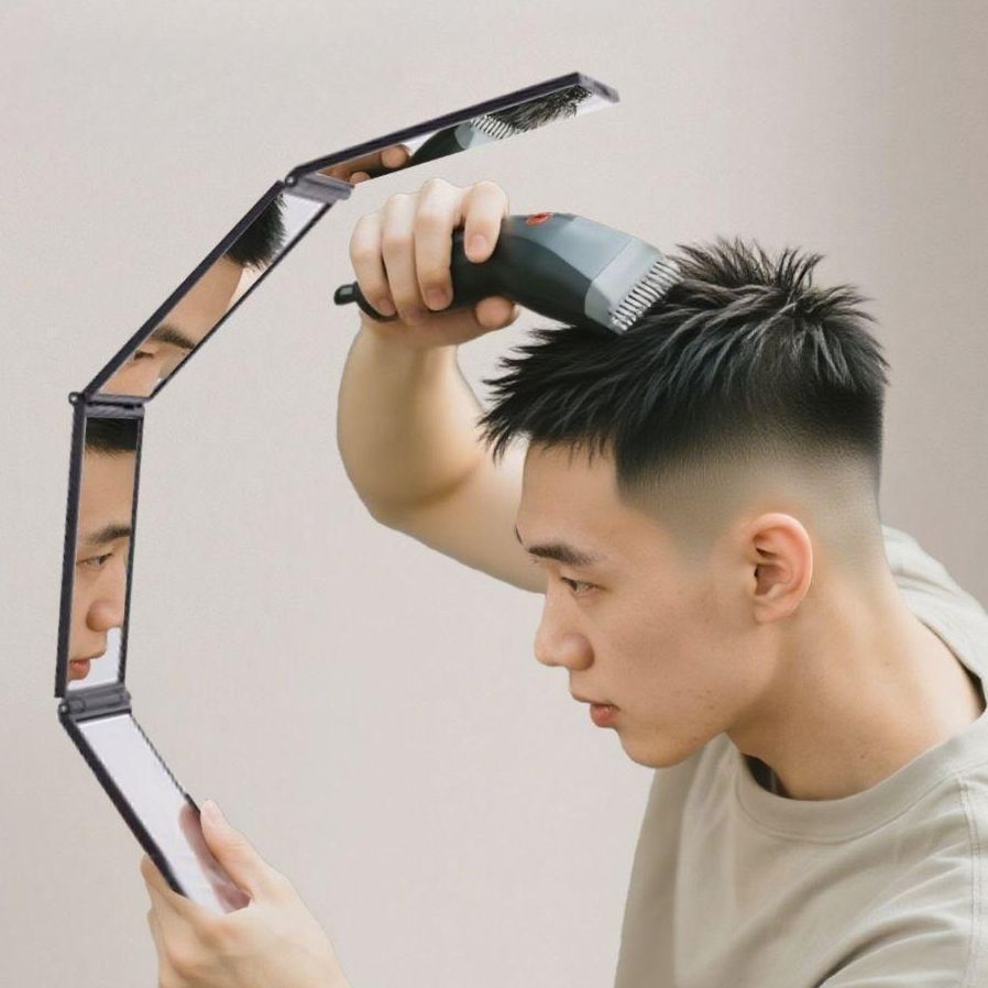 다각도 거울 손거울 헤어 미용 소품 웨딩 메이크업 뒷머리 - 상품 이미지