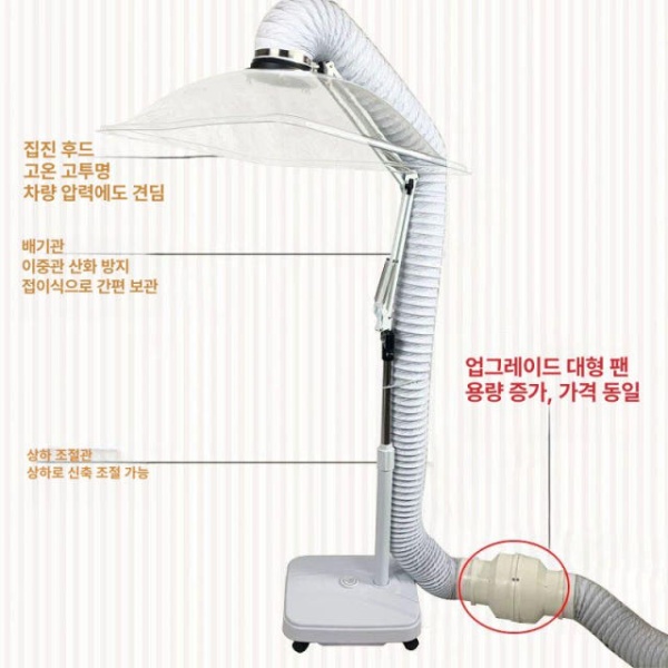 프리미엄 뜸연기 가정용 공기 흡입기 제거 청정기 흡연기 기본 브래킷 없음 원형 33cm - 상세 이미지 3