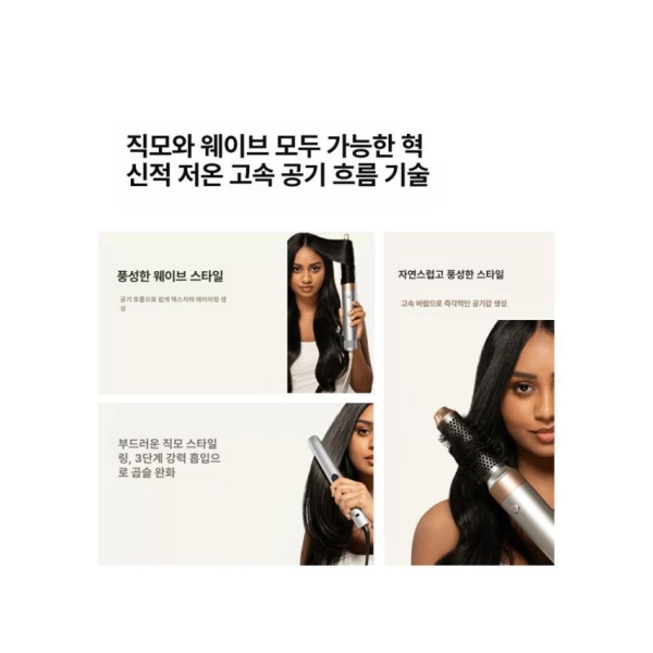 프리미엄 다기능 헤어드라이어 볼륨 스트레이트 컬링 브러시 헤어스타일러 롤링 미니드라이기 접이식드라이기 휴대용드라이기 여행용드라이기 실버 미러 5-in-1 - 상품 이미지