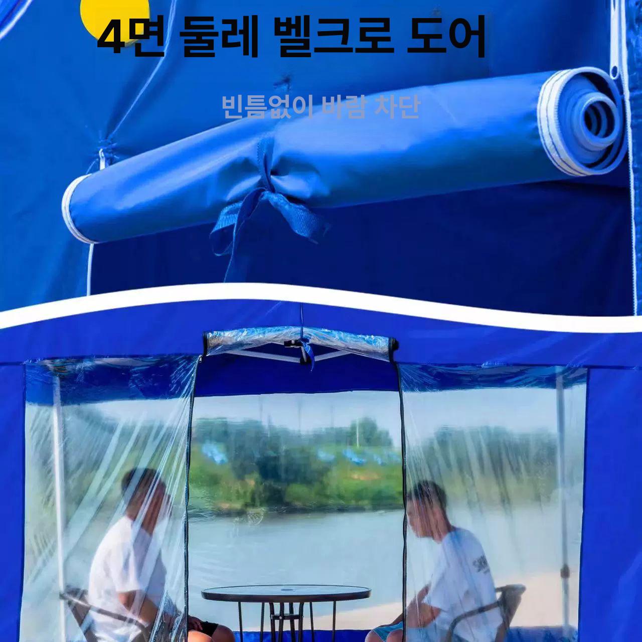 농막 임시 바람막이 소형 캐노피 접이식 천막 세트 1.2x1.2 완전 3cm 측면 포함 4면 - 상세 이미지 5