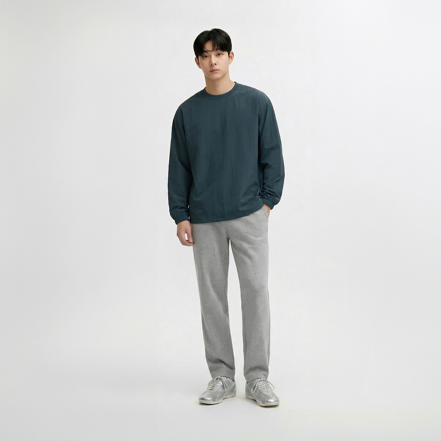 옥스타 남녀공용 라이트 윈드 우븐 맨투맨 - 상세 이미지 3