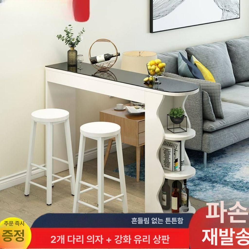 바 테이블 의자 식탁 좁은 원목 카페 긴 베란다 세트 120 100x30cm 라이트월넛 단일 테이블 - 상세 이미지 2