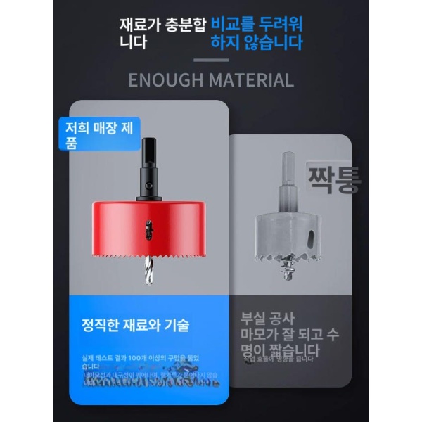 강력 천공 드릴링 타공 홀소 목공 홀쏘 대형 구멍드릴 홀캇타 16mm - 상세 이미지 2