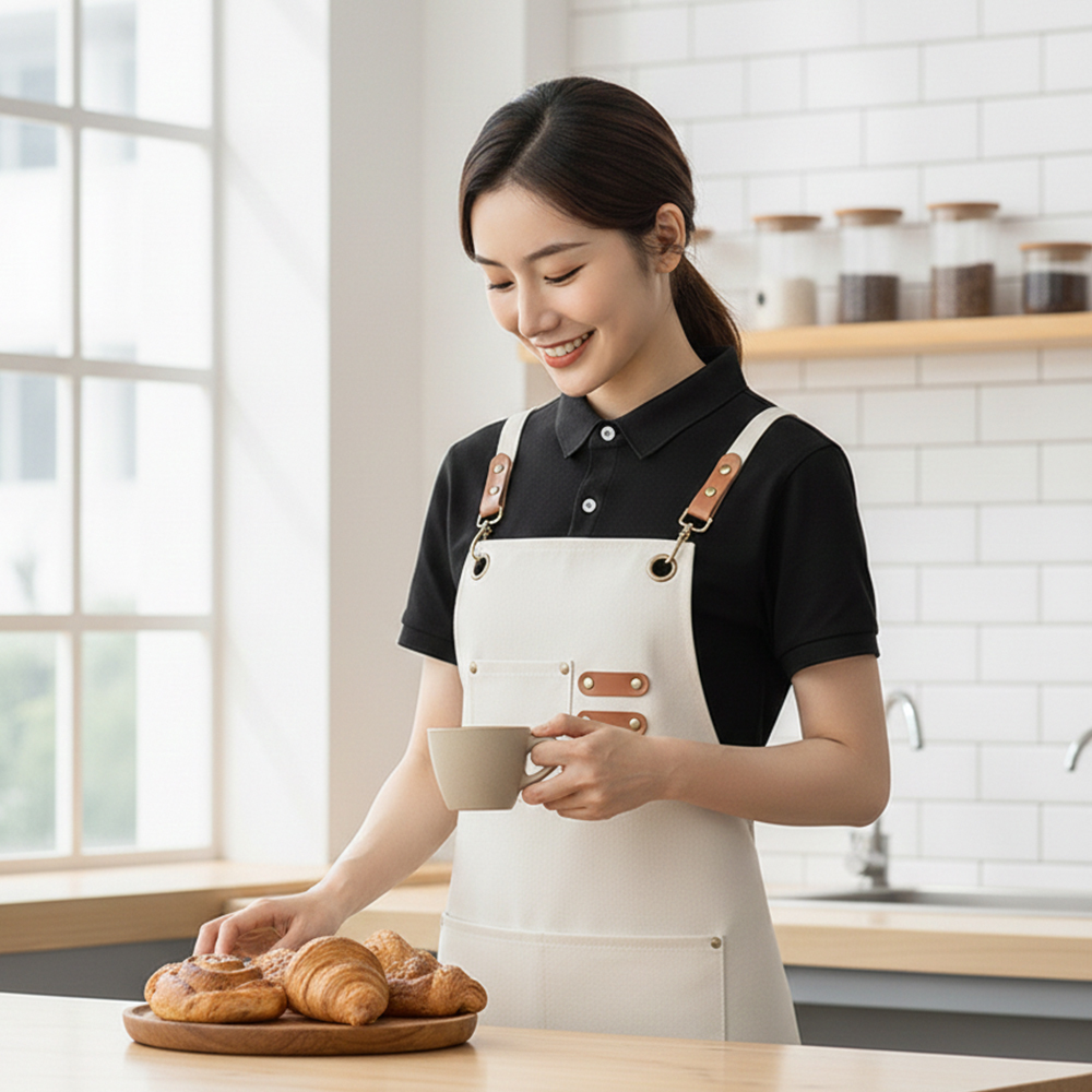 필굿리빙 주방 앞치마 방수 카페 미용실 바리스타 예쁜 식당 미술 남자 캔버스 이미지 7