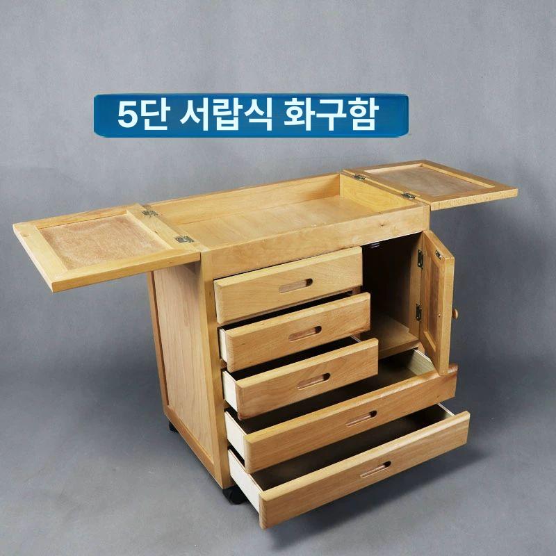 물감 선반 미술 수납 정리함 화방 이동식 유화 4단 그림 카트 - 상세 이미지 3