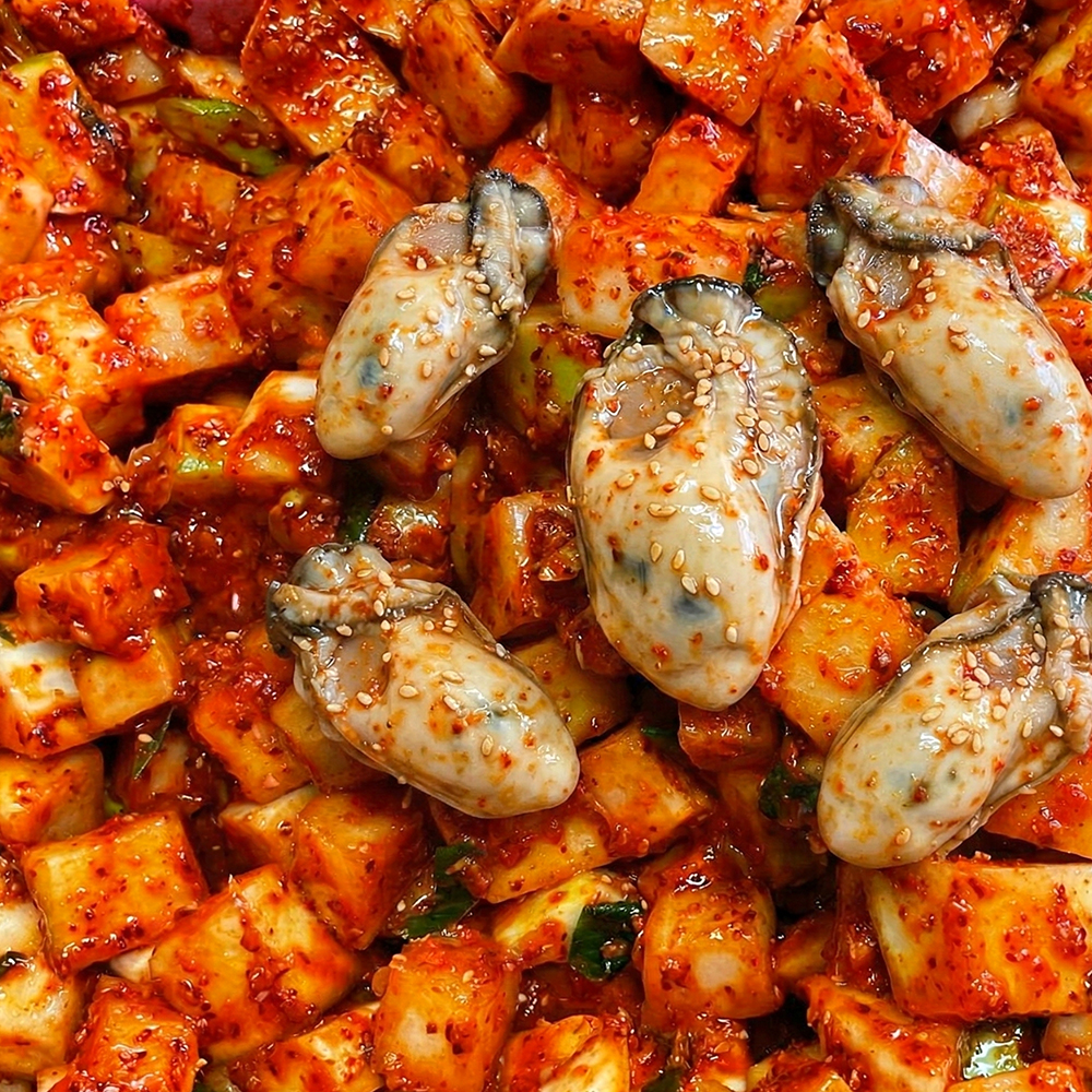 [통영직송-무배]생굴 무생채 무침 1kg 굴깍뚜기 생굴부추김치 대굴 당일생산 제철진미 - 상세 이미지 5
