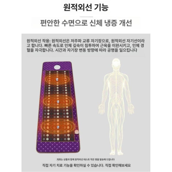 프리미엄 옥매트 1인 리클라이너 원적외선 온도조절 옥장판 범용 디지털 표시 점프 없음 70x160cm - 상품 이미지