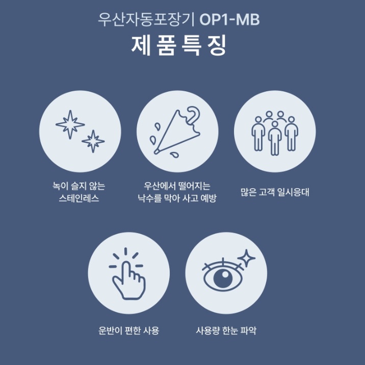 옴니팩 우산비닐포장기 관공서 출입구 1구 스텐 자동우산포장기 - 상세 이미지 4