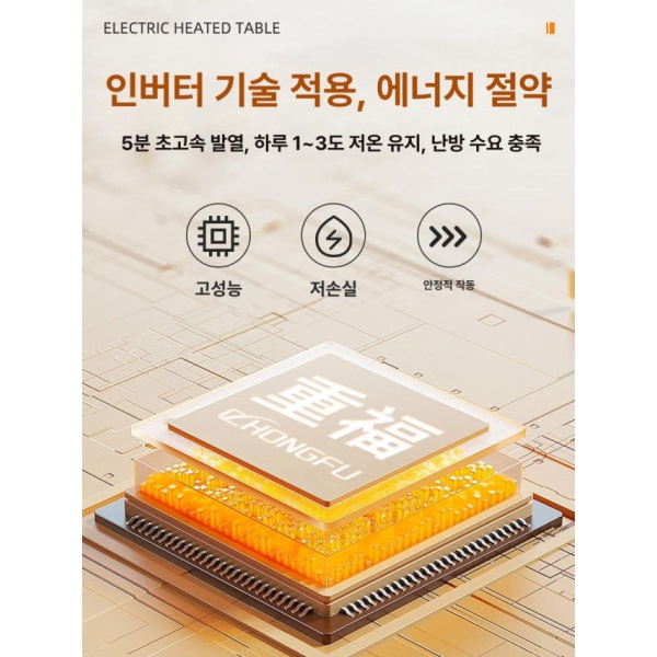 프리미엄 거실 신형 전기 테이블 코타츠 다기능 난방 히터 방폭 65cm+5면 옷걸이+전기 없음 - 상세 이미지 5