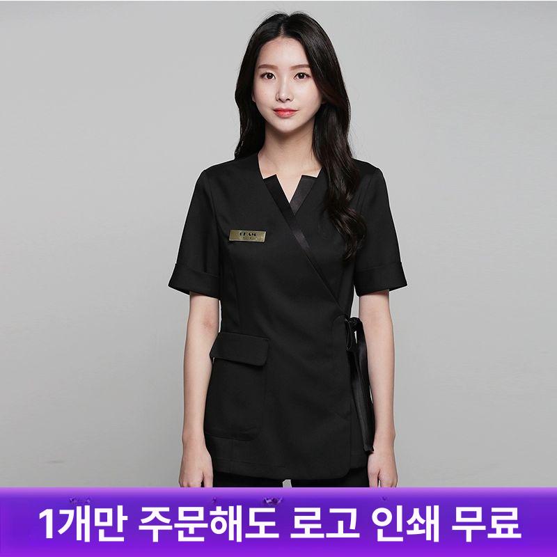 뷰티샵 피부 근무복 여성 데스크 에스테틱 화이트 7부 소매 단품 S - 상세 이미지 2
