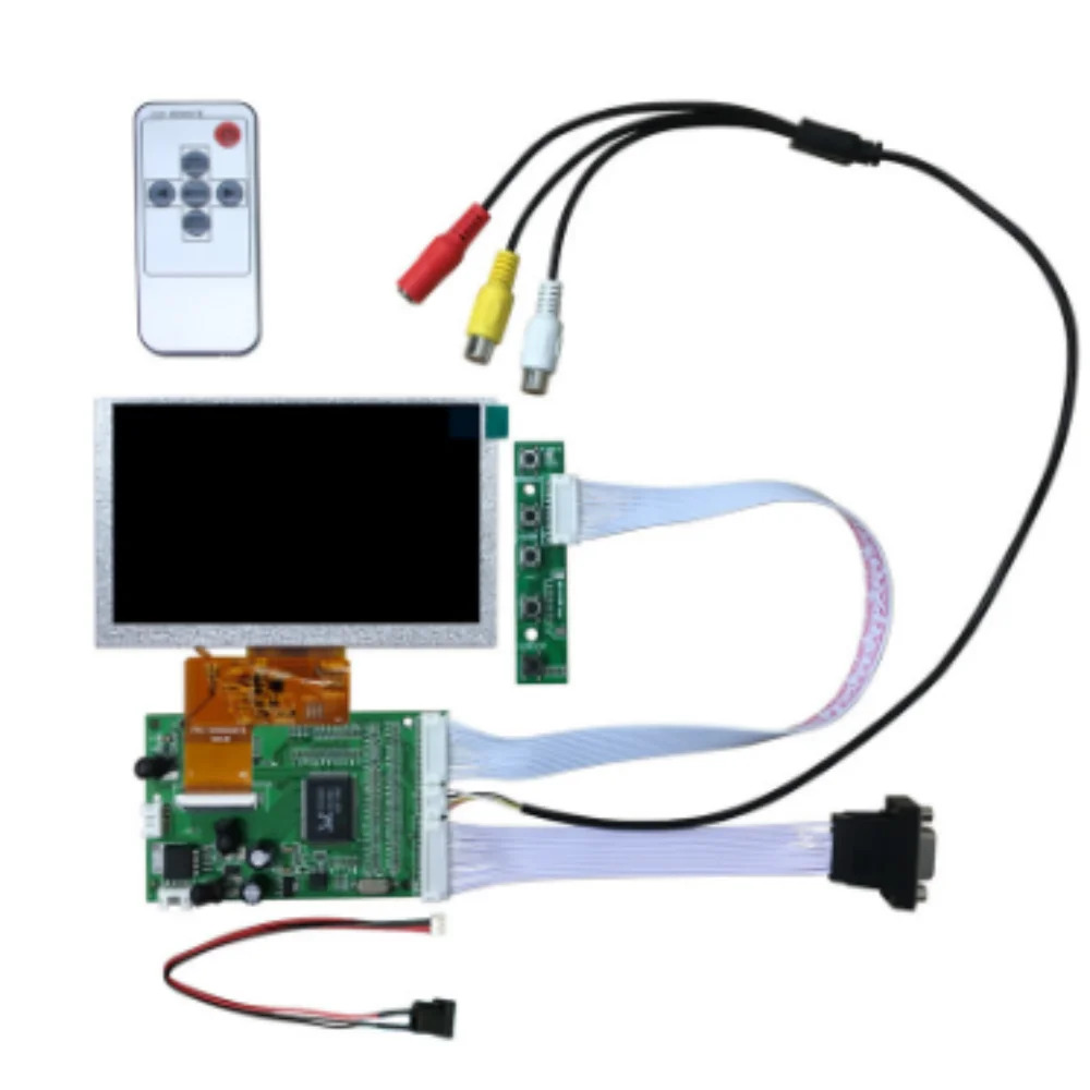 5 인치 800x480 컴퓨터 보조 화면 디스플레이 CVBS/VGA 인터페이스 DC12V 전원공급장치
