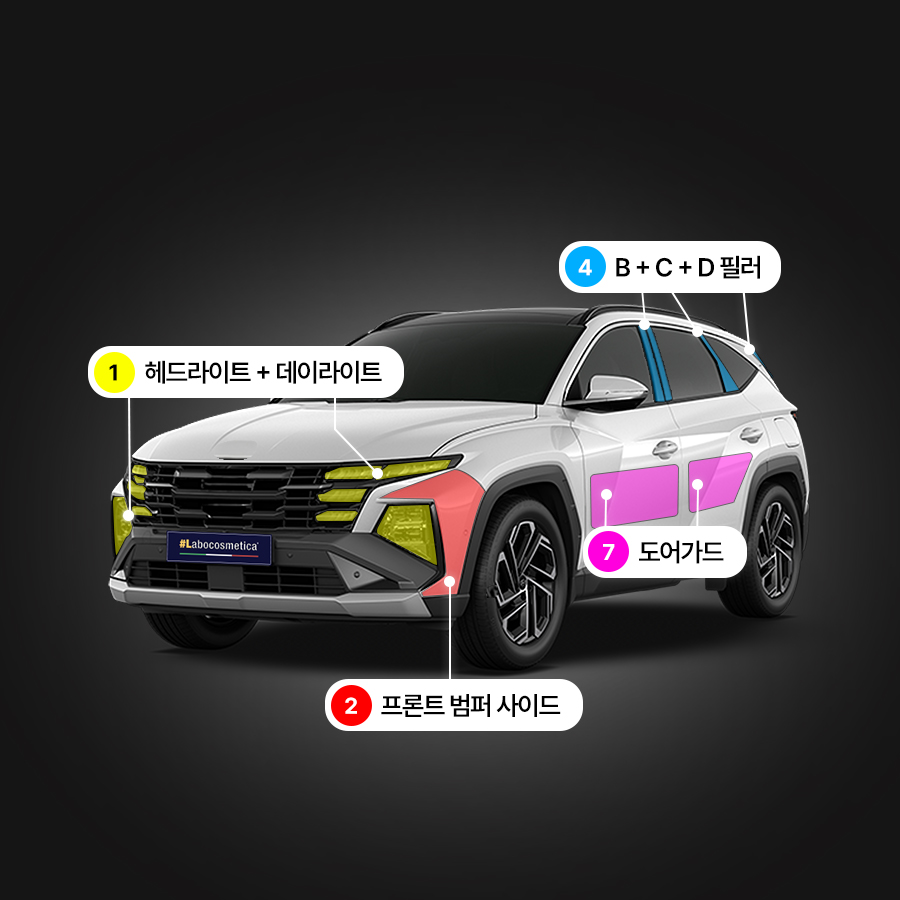 라보코스메티카 현대 투싼 NX4 FL 일반 N라인 부분PPF PPF필름 헤드라이트 앞범퍼 - 상세 이미지 2