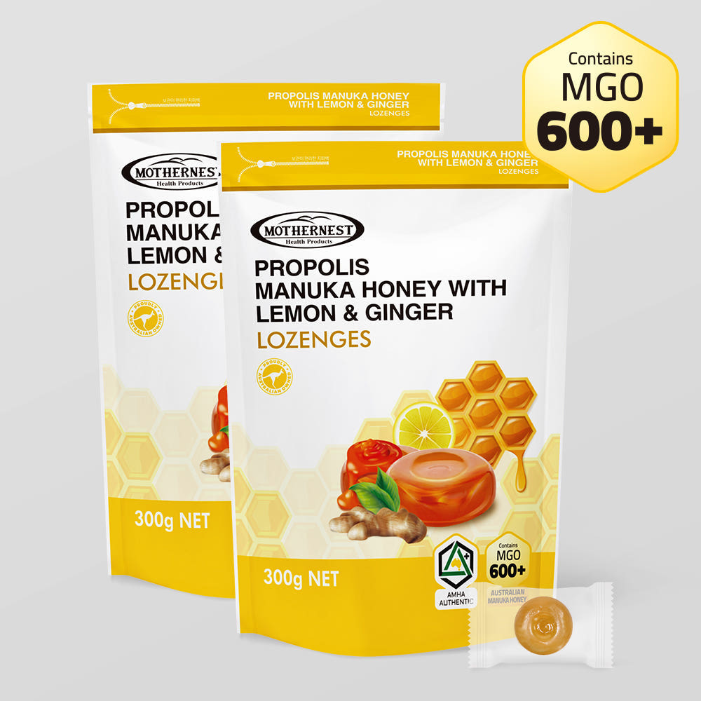 마더네스트 호주산 프로폴리스 마누카허니 레몬진저 캔디 (MGO600+) 300g, 2개 - 상품 이미지