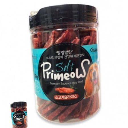 강아지 통 간식 개육포 져키 소고기슬라이스 200g