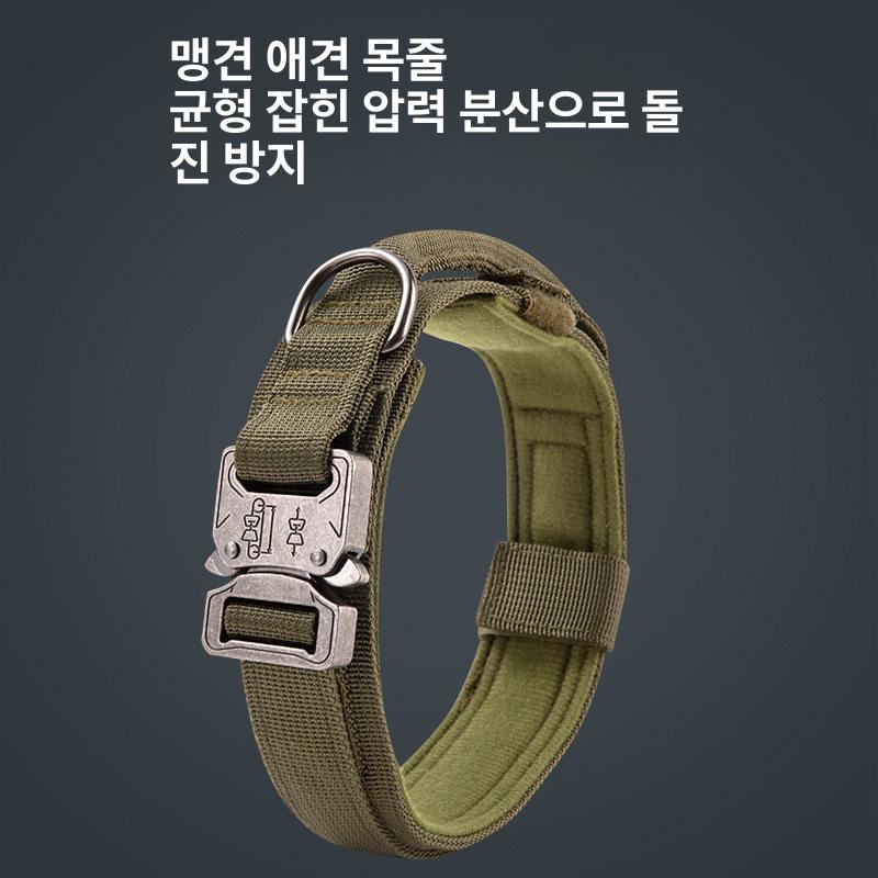 대형견 강아지 진돗개 군견 산책용 훈련용 목걸이 반려견 어스옐로우 손잡이 포함 M 12.5-22.5kg - 상세 이미지 3