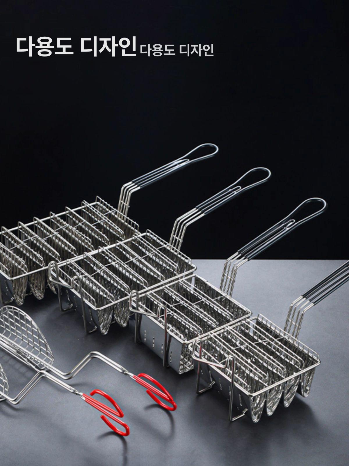 타코튀김기 바스켓 브리또 몰드 바구니 스텐 또띠아 8칸 V자형 성형기 튀김 바구니 - 상세 이미지 4