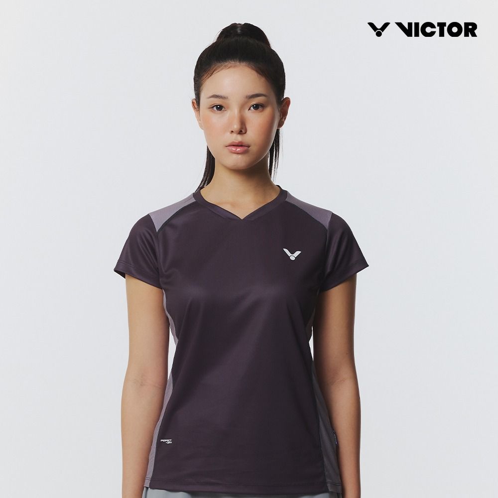 빅터 2026SS VT26AGW018F 뉴트럴 그레이라인 반팔 여성 경기티셔츠 - 상품 이미지