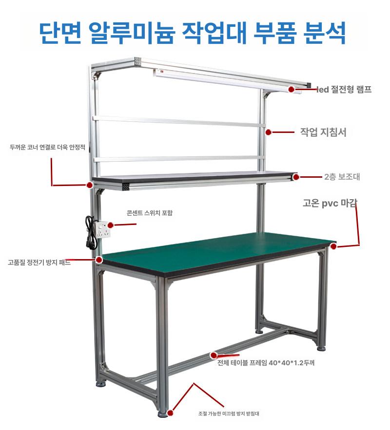 알루미늄 프로파일 작업대 라인 다이 포장대 제전 정전기 조립대 단면 생산 검사대 산업용 이미지 6
